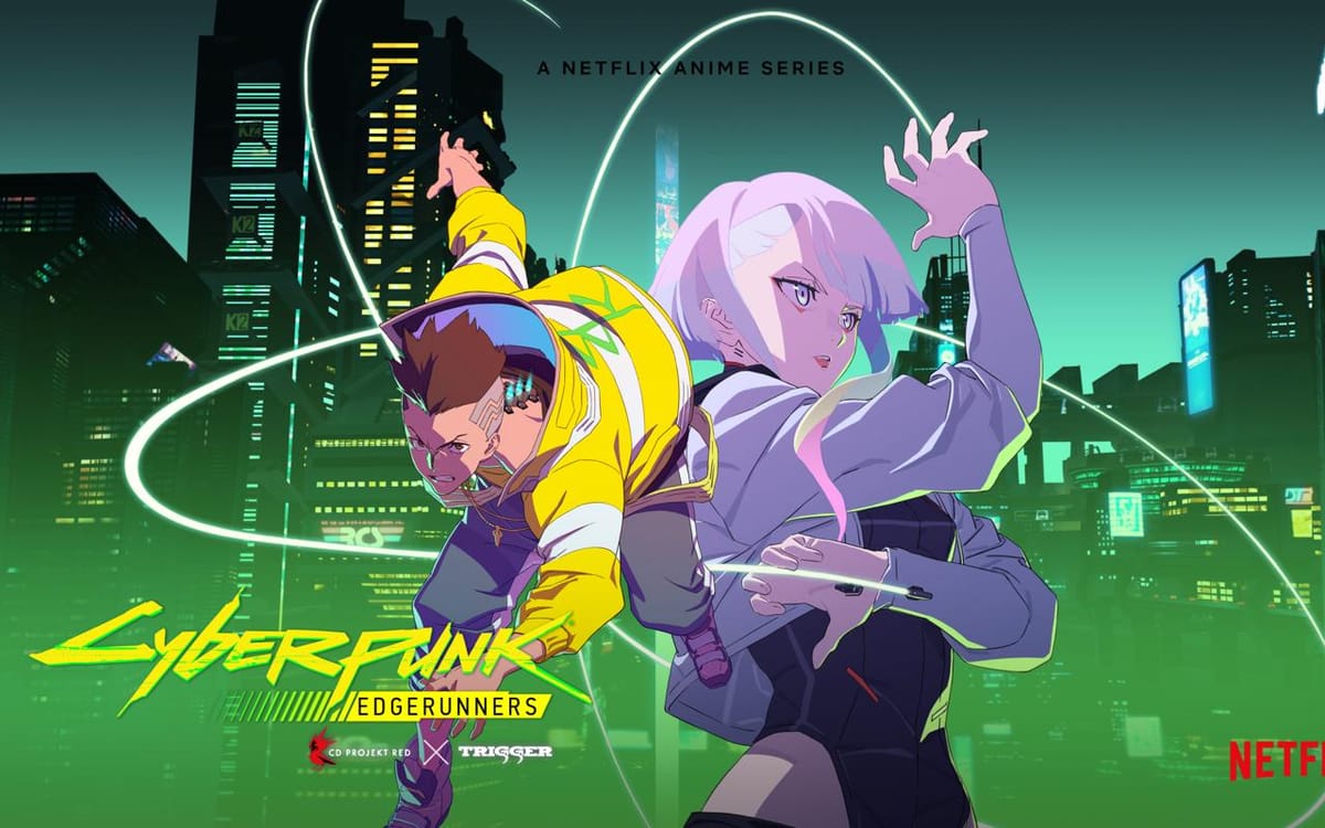 David Martinez and Lucy from Cyberpunk: Edgerunners, official promotional art by CD Projekt Red and Studio Trigger
