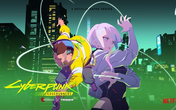 David Martinez and Lucy from Cyberpunk: Edgerunners, official promotional art by CD Projekt Red and Studio Trigger